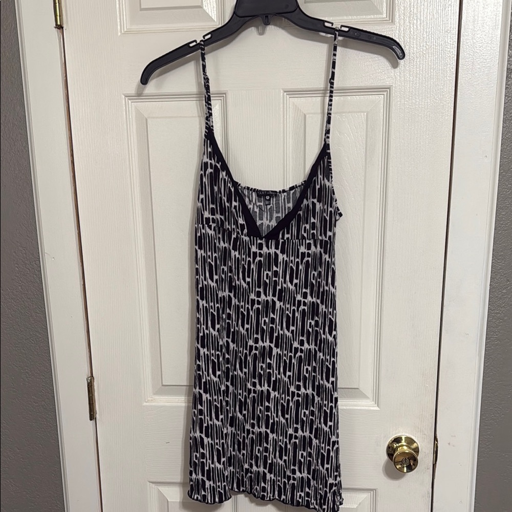 Black and White Patterned Slip pijama
